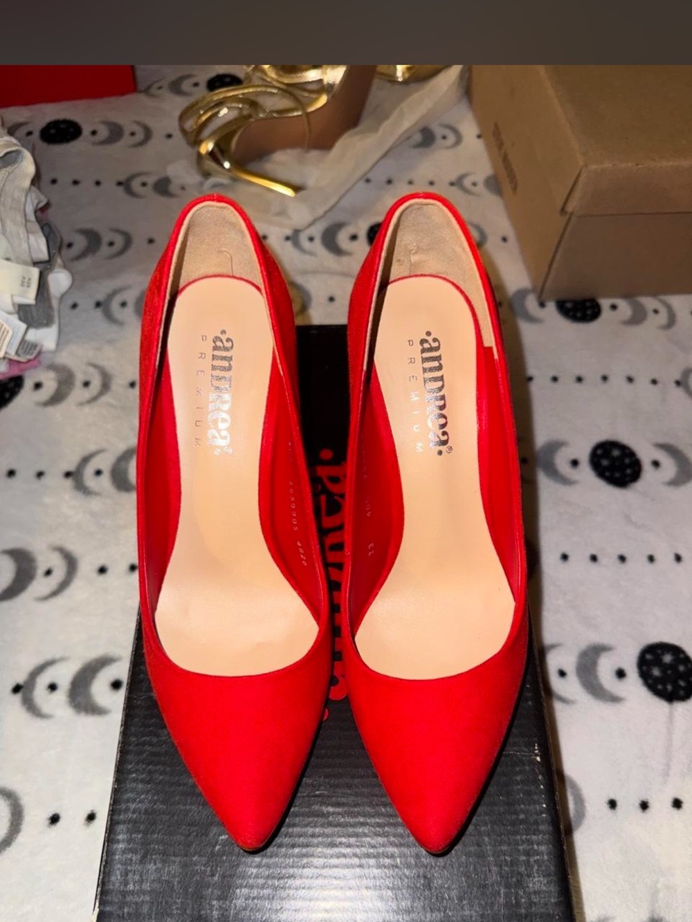 ANDREA Premium Red Suede Pointed Heels